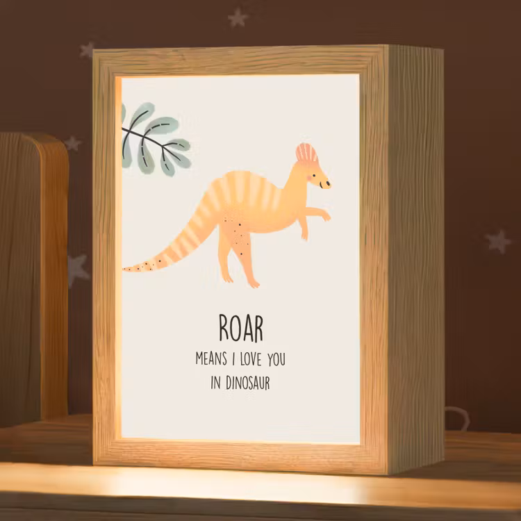 Dino - Quote - Dinosaurus - Beige Light Box met kabel klein -zzz_3d_website