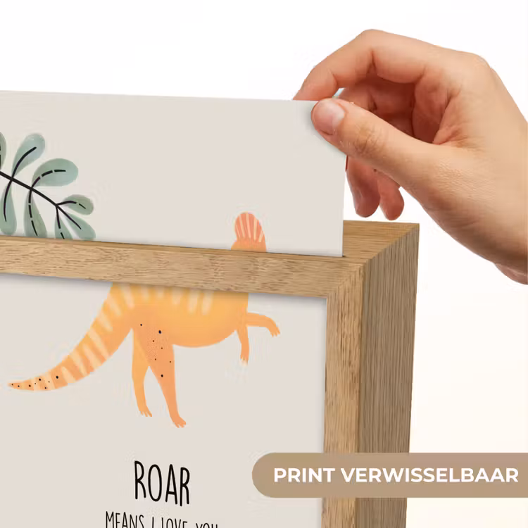 Dino - Quote - Dinosaurus - Beige Light Box met kabel (Kinderlampje) klein -USP_websiteprintNL