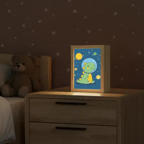 Dino - Ruimte - Planeten Light Box met kabel klein -sfeer1_kind
