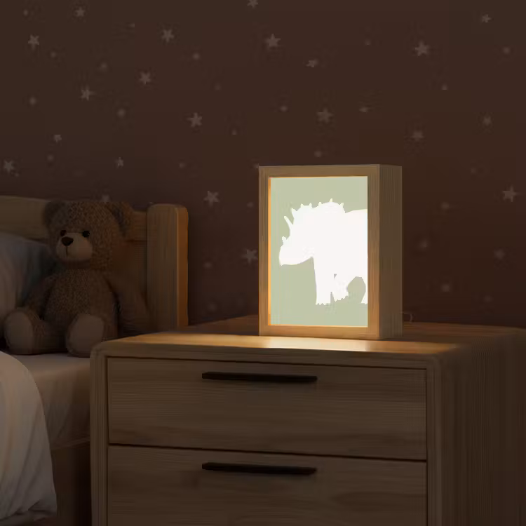 Dino - Triceratops - Dinosaurus - Groen Light Box met kabel klein -sfeer1_kind