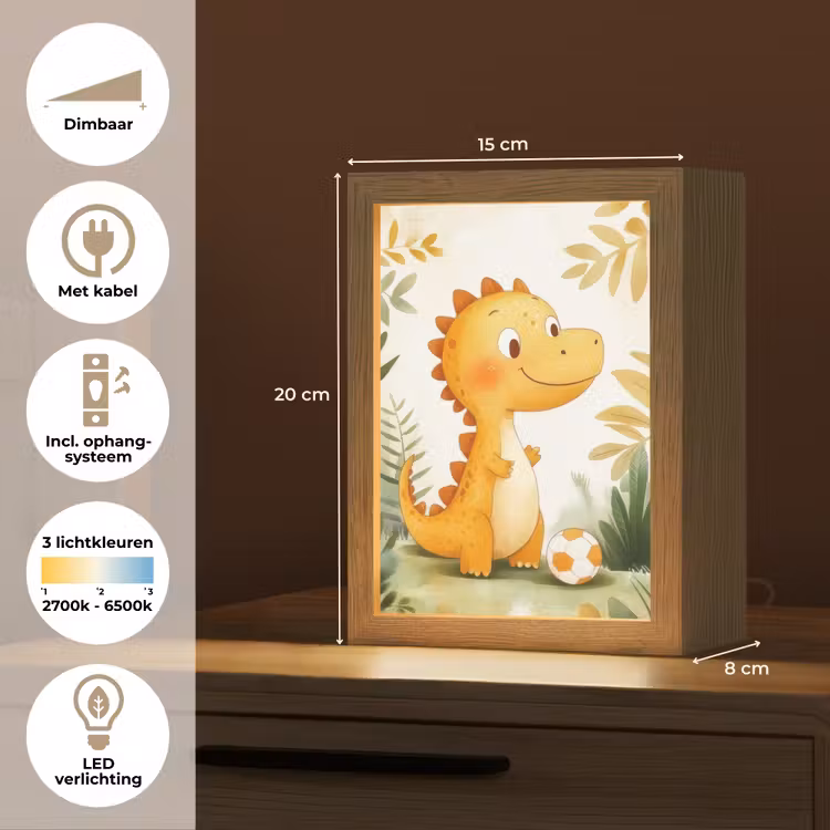 Dino - Voetbal - Oranje Light Box met kabel klein -USP_NL