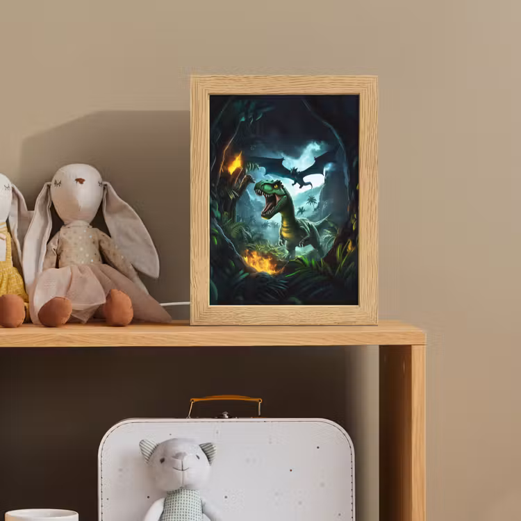 Dinosaurus - Draak - Jungle - Groen Light Box met kabel klein -sfeer2_kind