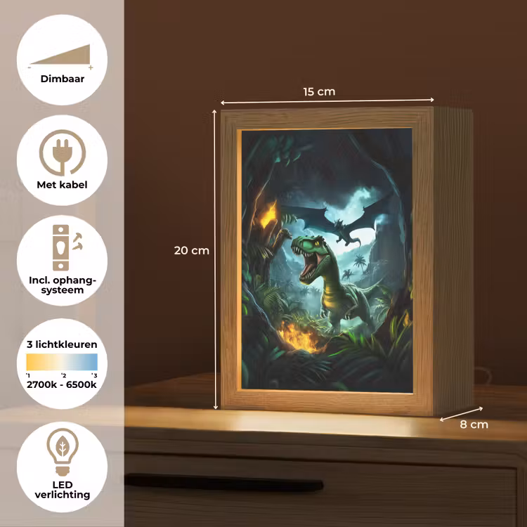 Dinosaurus - Draak - Jungle - Groen Light Box met kabel klein -USP_NL