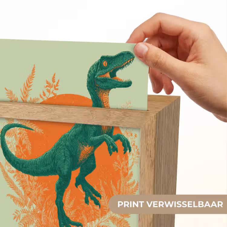 Dinosaurus - Groen - Planten - Cirkel Light Box met kabel (Kinderlampje) klein -USP_websiteprintNL