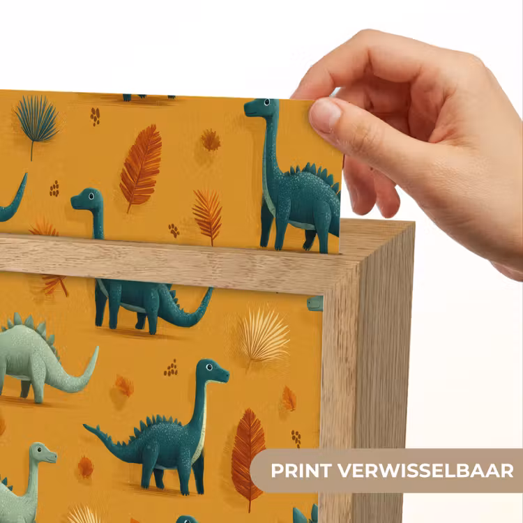 Dinosaurussen - Stekels - Herfstbladeren - Bruin Light Box met kabel (Kinderlampje) klein -USP_websiteprintNL
