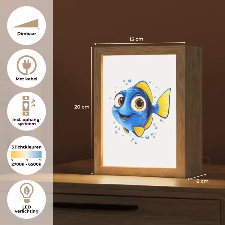 Doktersvis - Blauw - Vis - Spetters Light Box met kabel klein -USP_NL