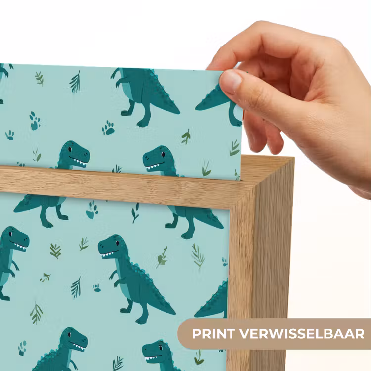 Donkergroen - Dinosaurussen - Afdrukken - Bladeren Light Box met kabel (Kinderlampje) klein -USP_websiteprintNL