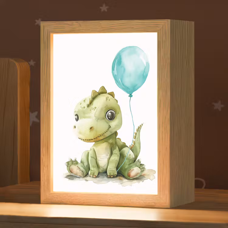 Draak - Baby dier - Blauwe ballon Light Box met kabel klein -zzz_3d_website
