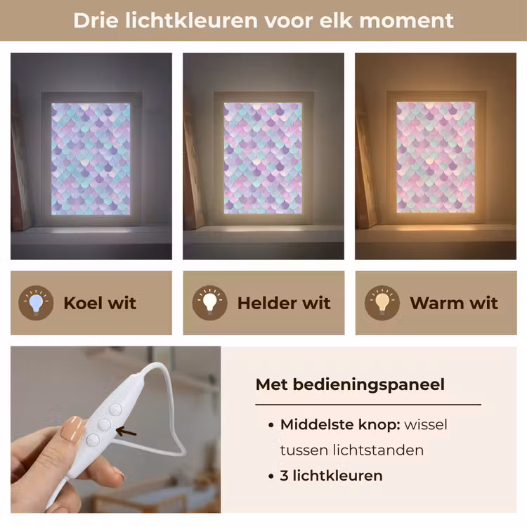 Dromerig - Zeemeermin - Pastel Light Box met kabel (Kinderlampje) klein 904 -USP_lichtkleurNL
