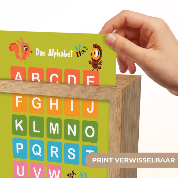 Educatief - Alfabet leren - Groen - Bosdieren - Letters Light Box met kabel (Kinderlampje) klein -USP_websiteprintNL