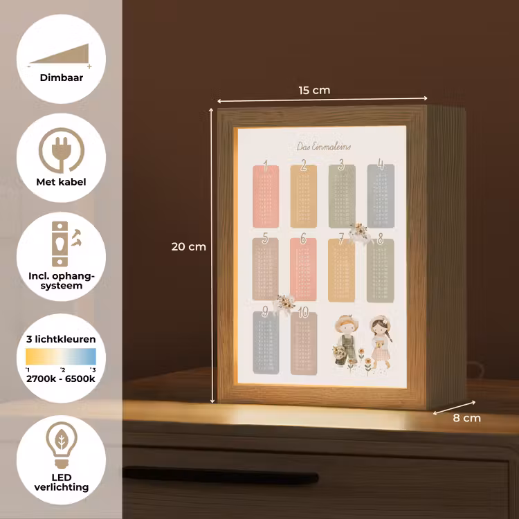 Educatief - Leren rekenen - Boerderij - Vermenigvuldigingstabel Light Box met kabel klein -USP_NL