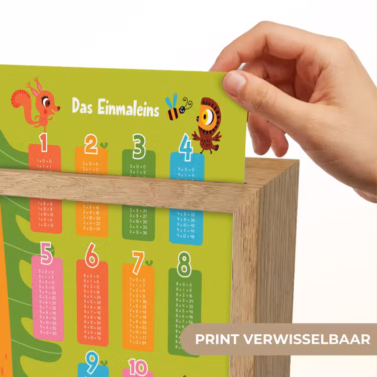 Educatief - Leren rekenen - Bosdieren - Vermenigvuldigingstabel Light Box met kabel (Kinderlampje) klein -USP_websiteprintNL