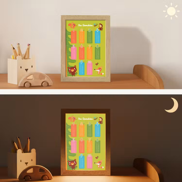 Educatief - Leren rekenen - Bosdieren - Vermenigvuldigingstabel Light Box met kabel klein -sfeer3_kind