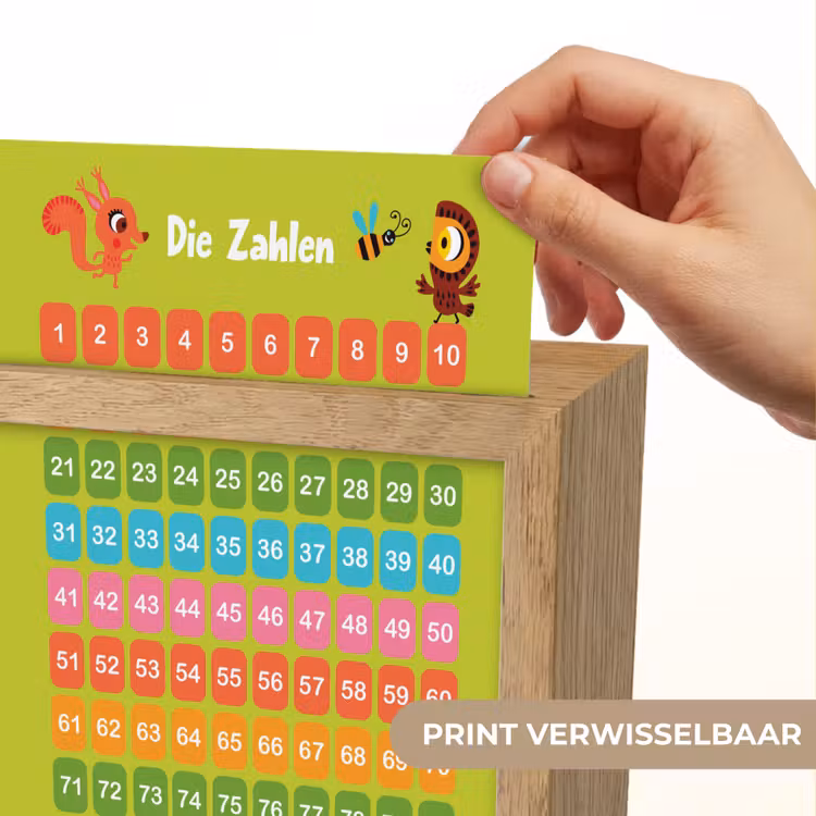 Educatief - Leren tellen - Groen - Bos dieren - Getallen Light Box met kabel (Kinderlampje) klein -USP_websiteprintNL