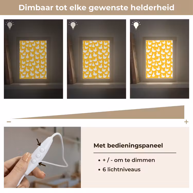 Eendjes - Patroon - Geel Light Box met kabel (Kinderlampje) klein 904 -USP_dimbaarNL