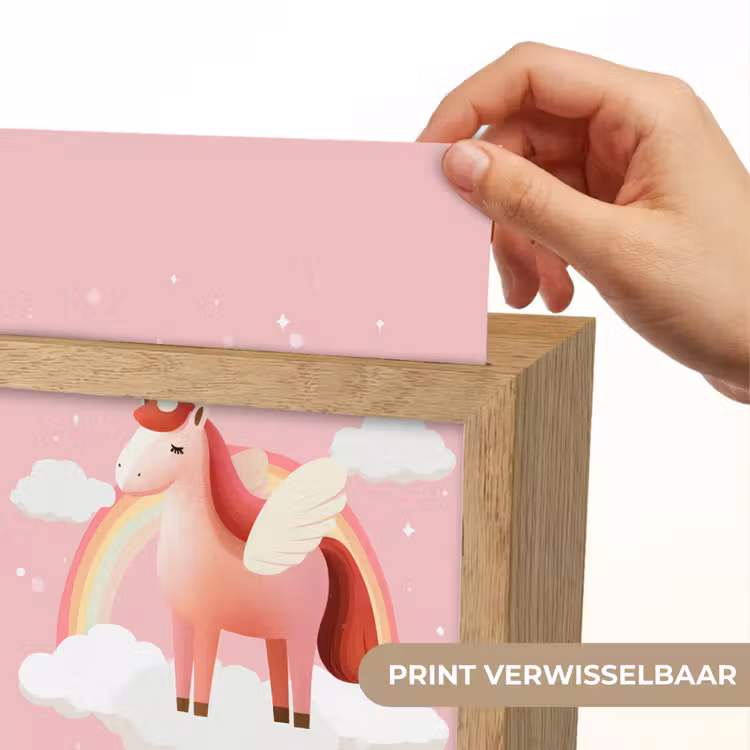Eenhoorn - Vleugels - Roze - Regenboog Light Box met kabel (Kinderlampje) klein -USP_websiteprintNL