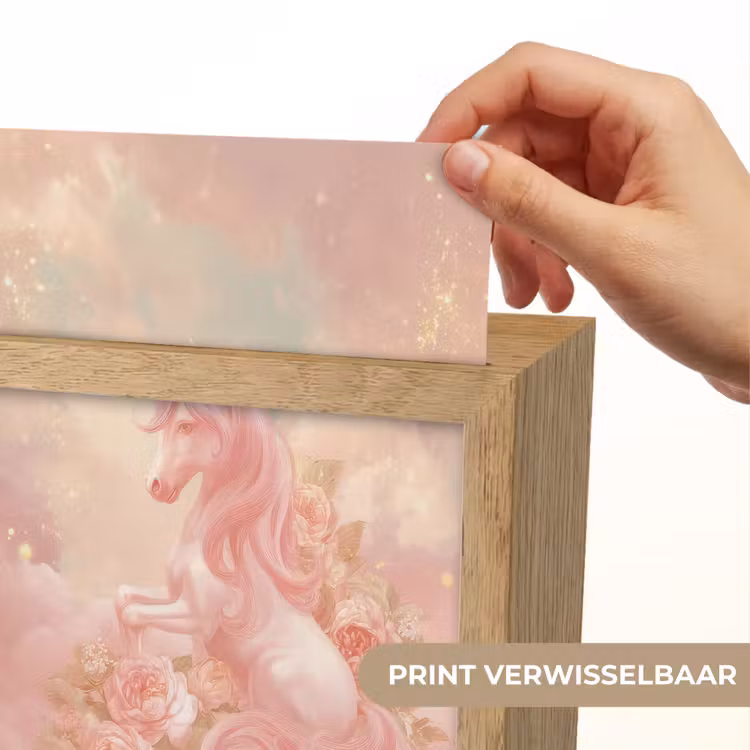 Eenhoorn - Wolken - Roze Light Box met kabel (Kinderlampje) klein -USP_websiteprintNL