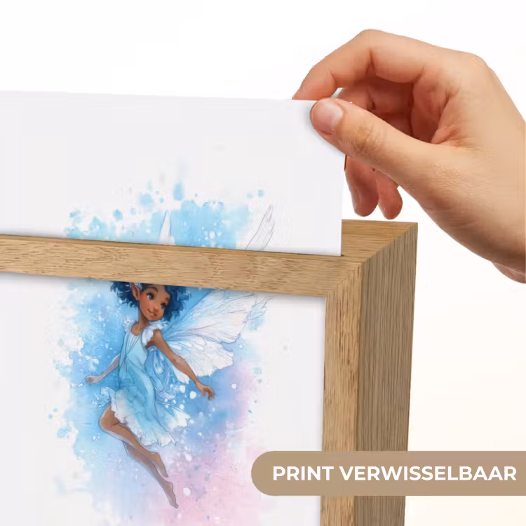 Elf - Blauw - Magie - Roze Light Box met kabel (Kinderlampje) klein -USP_websiteprintNL