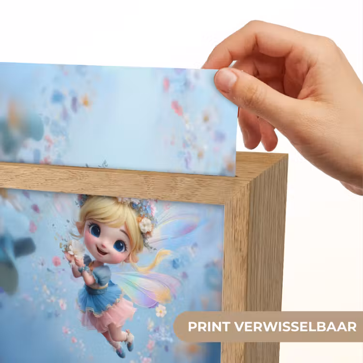 Fee - Bloemen - Sprookje - Blauw Light Box met kabel (Kinderlampje) klein -USP_websiteprintNL