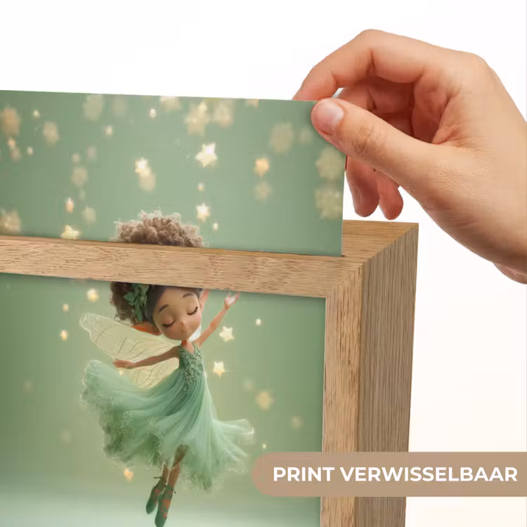 Fee - Groen - Sprookje - Sterren Light Box met kabel (Kinderlampje) klein -USP_websiteprintNL
