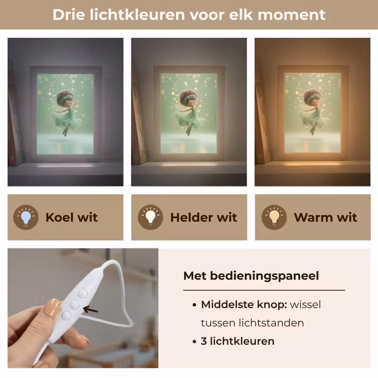 Fee - Groen - Sprookje - Sterren Light Box met kabel klein -USP_lichtkleurNL