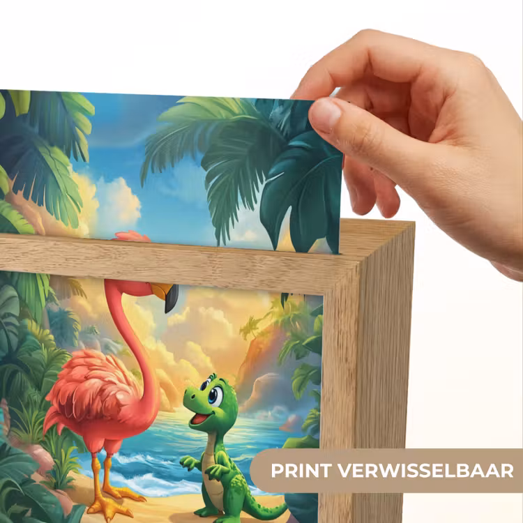 Flamingo - Dinosaurus - Strand - Kleurrijk Light Box met kabel (Kinderlampje) klein -USP_websiteprintNL