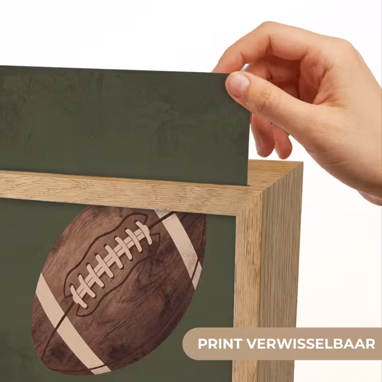 Football - Hout - Sport - Groen Light Box met kabel (Kinderlampje) klein -USP_websiteprintNL