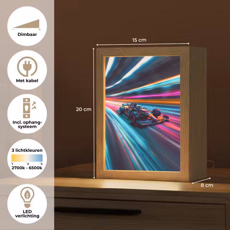 Formule 1 - Auto - Race - Jongens - Kleurrijk Light Box met kabel klein -USP_NL