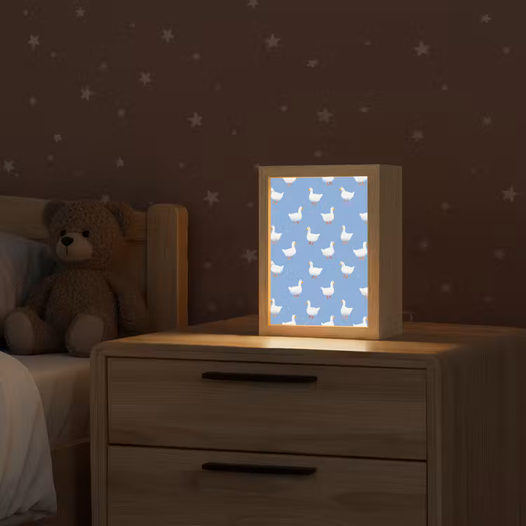 Ganzen - Elegant - Blauw Light Box met kabel (Kinderlampje) klein 904 -sfeer1_kind