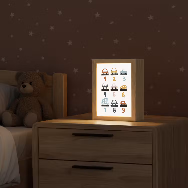 Getallen - Educatief - Leren tellen - Cijfers oefenen voor kinderen - Auto's - Voertuigen Light Box met kabel klein -sfeer1_kind