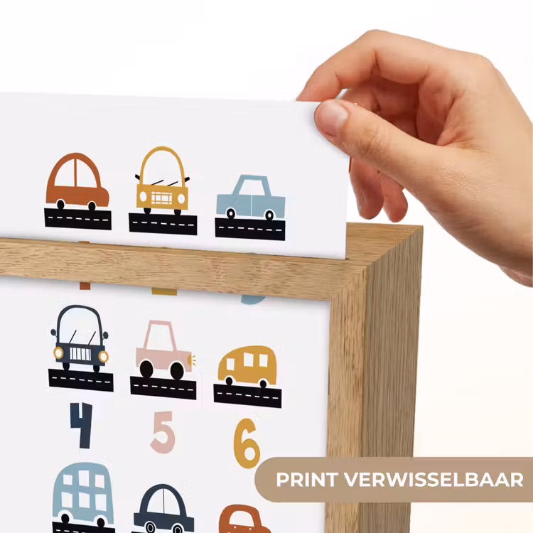 Getallen - Educatief - Leren tellen - Cijfers oefenen voor kinderen - Auto's - Voertuigen Light Box met kabel (Kinderlampje) klein -USP_websiteprintNL
