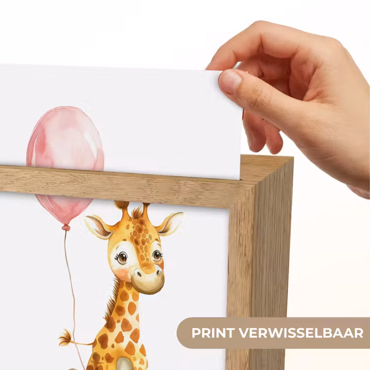 Giraf - Baby - Dieren - Roze ballon Light Box met kabel (Kinderlampje) klein -USP_websiteprintNL