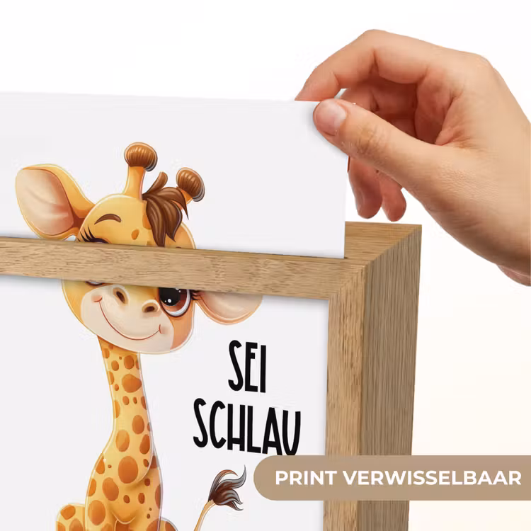 Giraf - Wees slim - Quote - Dier Light Box met kabel (Kinderlampje) klein -USP_websiteprintNL