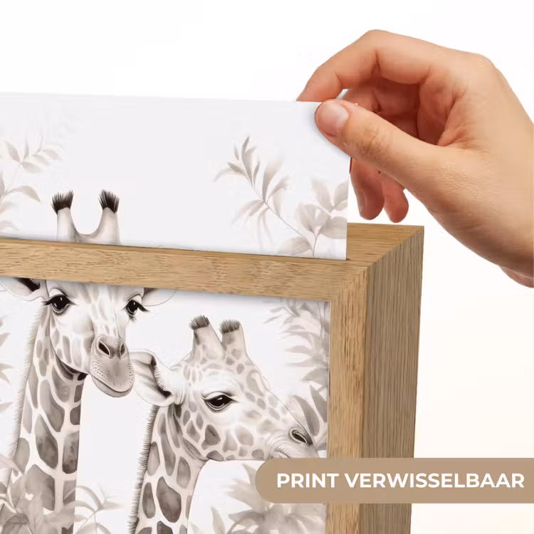 Giraffe - Bladeren - Bruin - Jungle - Kind Light Box met kabel (Kinderlampje) klein -USP_websiteprintNL