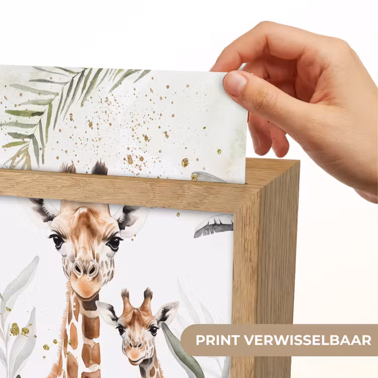 Giraffe - Bladeren - Kinderen - Dieren - Jungle Light Box met kabel (Kinderlampje) klein -USP_websiteprintNL