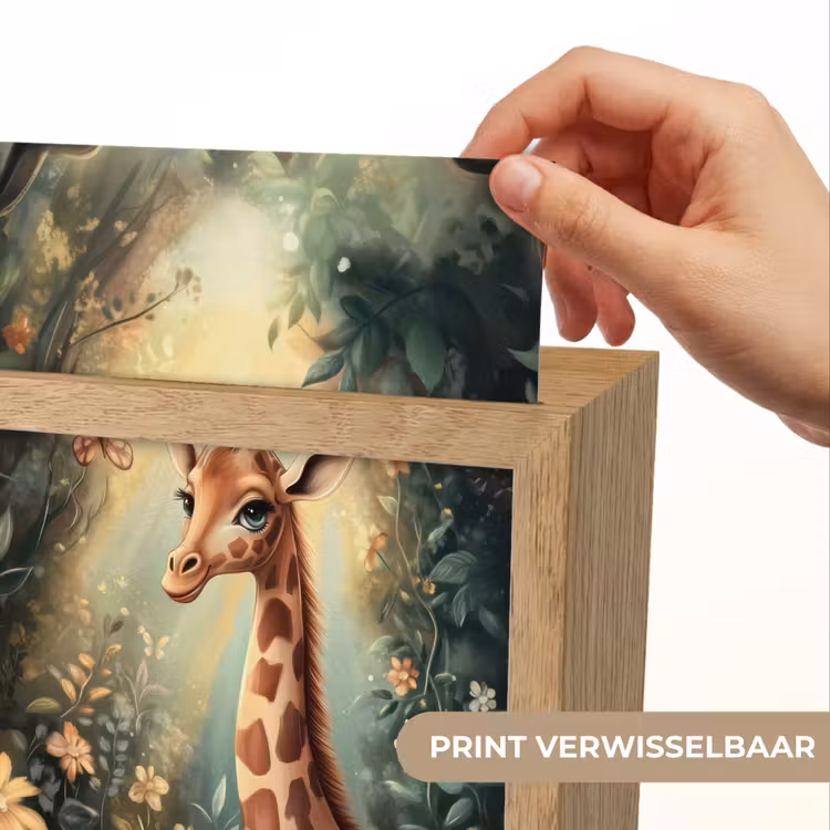 Giraffe - Jungle - Bloemen Light Box met kabel (Kinderlampje) klein -USP_websiteprintNL