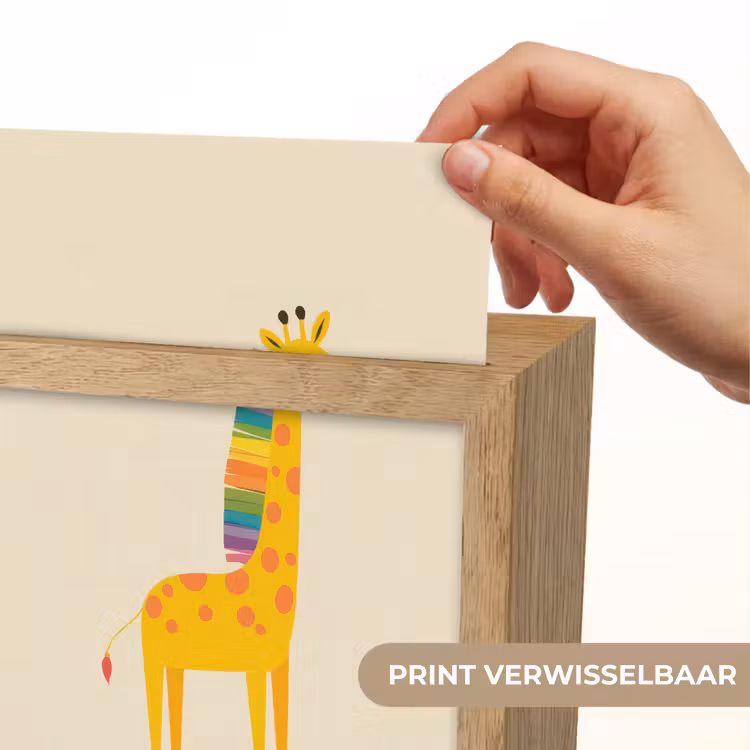 Giraffe - Regenboogmanen - Beige Light Box met kabel (Kinderlampje) klein -USP_websiteprintNL