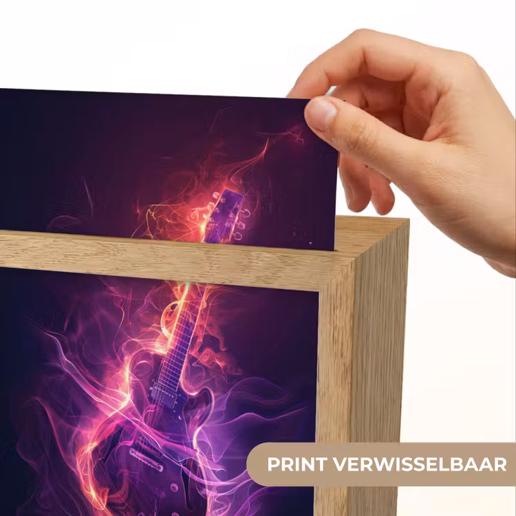 Gitaar - Muziek - Rook - Paars Light Box met kabel (Kinderlampje) klein -USP_websiteprintNL