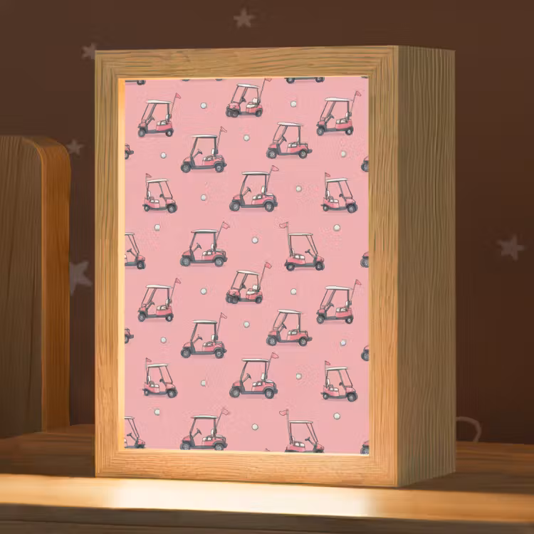 Golfkar - Retro - Roze Light Box met kabel (Kinderlampje) klein 904 -zzz_3d_website