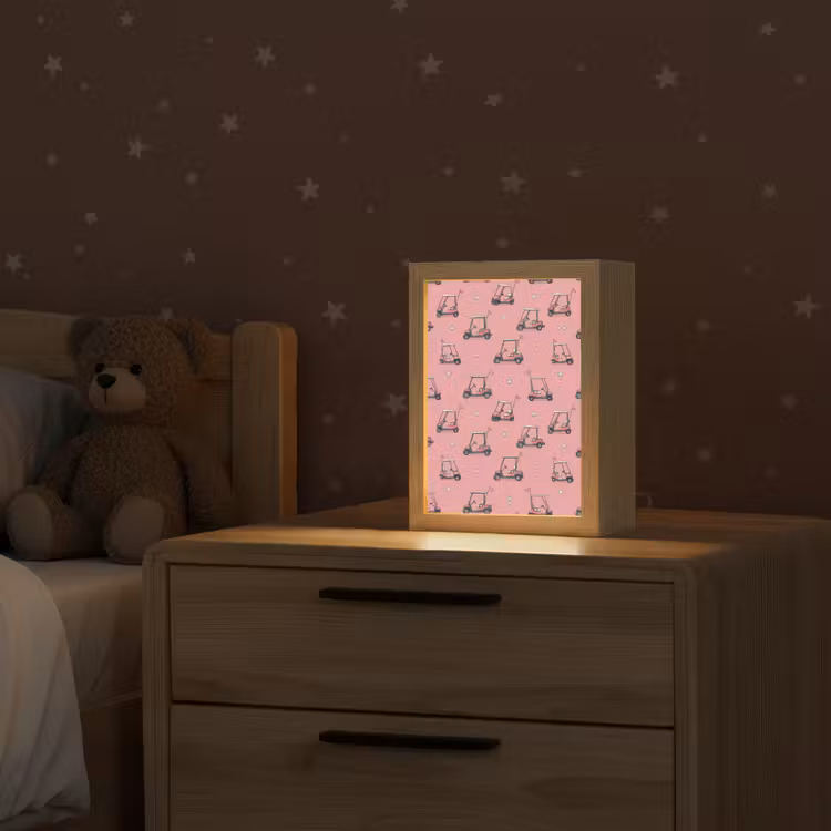 Golfkar - Retro - Roze Light Box met kabel (Kinderlampje) klein 904 -sfeer1_kind