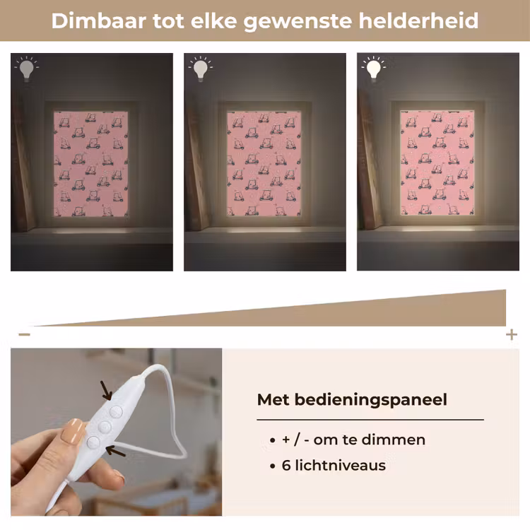 Golfkar - Retro - Roze Light Box met kabel (Kinderlampje) klein 904 -USP_dimbaarNL
