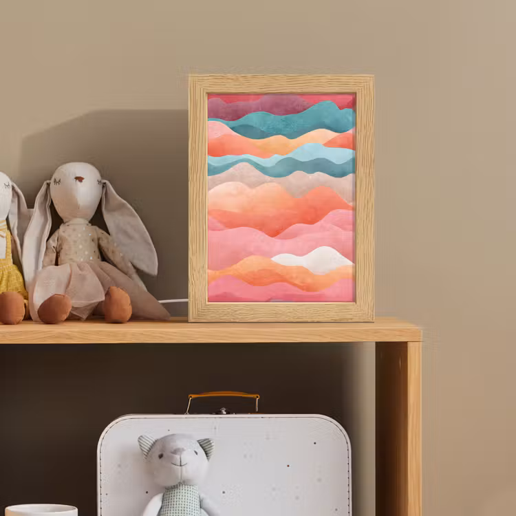 Golven - Kleurrijk - Abstract Light Box met kabel klein -sfeer2_kind