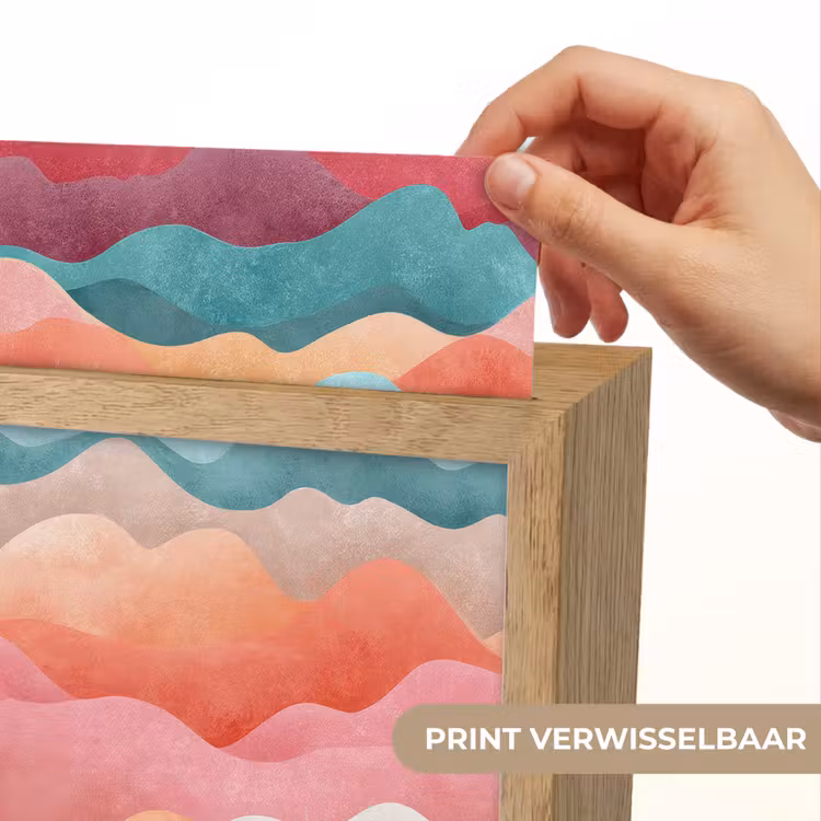Golven - Kleurrijk - Abstract Light Box met kabel (Kinderlampje) klein -USP_websiteprintNL