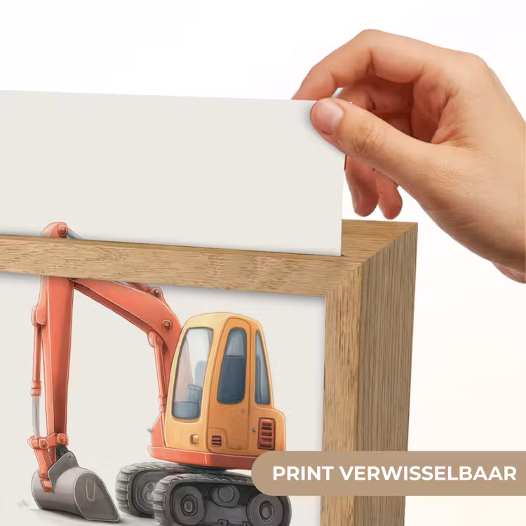 Graafmachine - Oranje - Illustratie - Minimalistisch Light Box met kabel (Kinderlampje) klein -USP_websiteprintNL