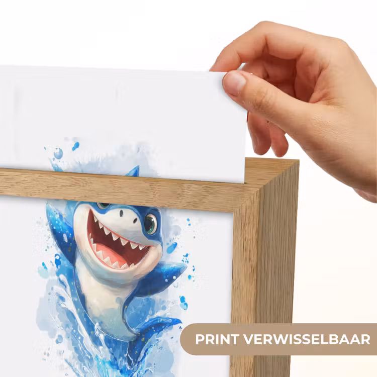 Haai - Water - Blauw Light Box met kabel (Kinderlampje) klein -USP_websiteprintNL