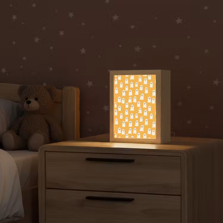 Halloween - Spookjes - Oker Light Box met kabel (Kinderlampje) klein 904 -sfeer1_kind