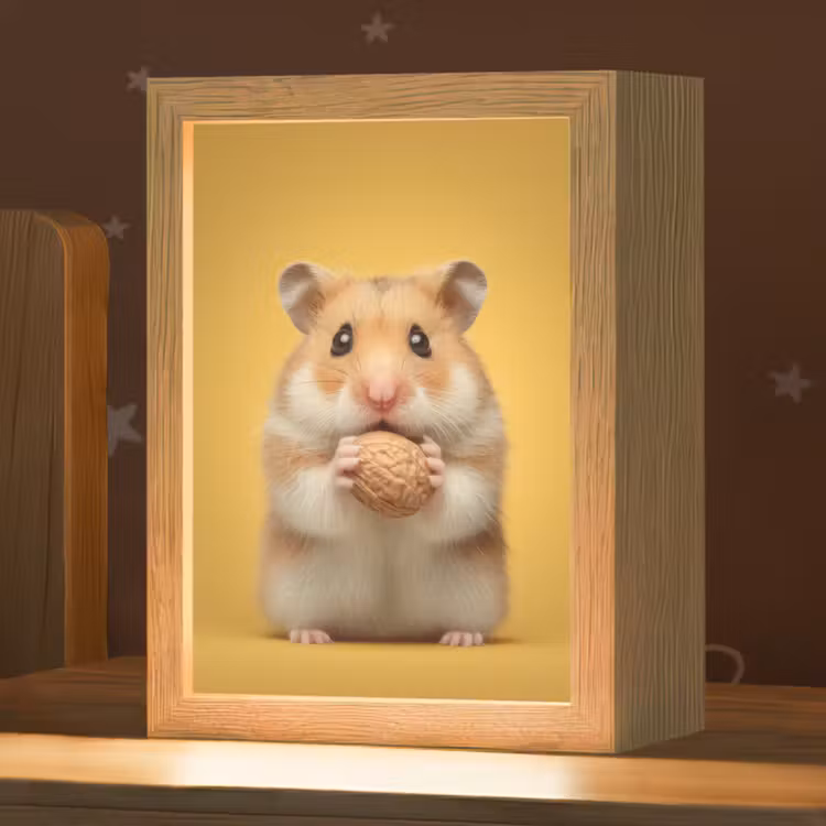 Hamster - Nootje - Geel - Knaagdier Light Box met kabel klein -zzz_3d_website