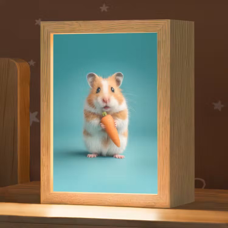 Hamster - Wortel - Blauw Light Box met kabel klein -zzz_3d_website