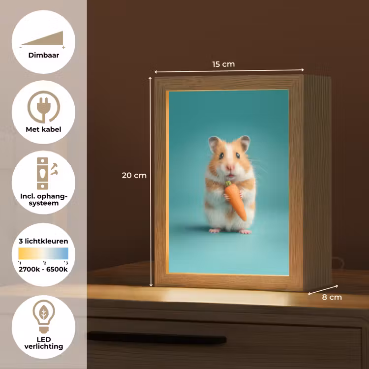 Hamster - Wortel - Blauw Light Box met kabel klein -USP_NL