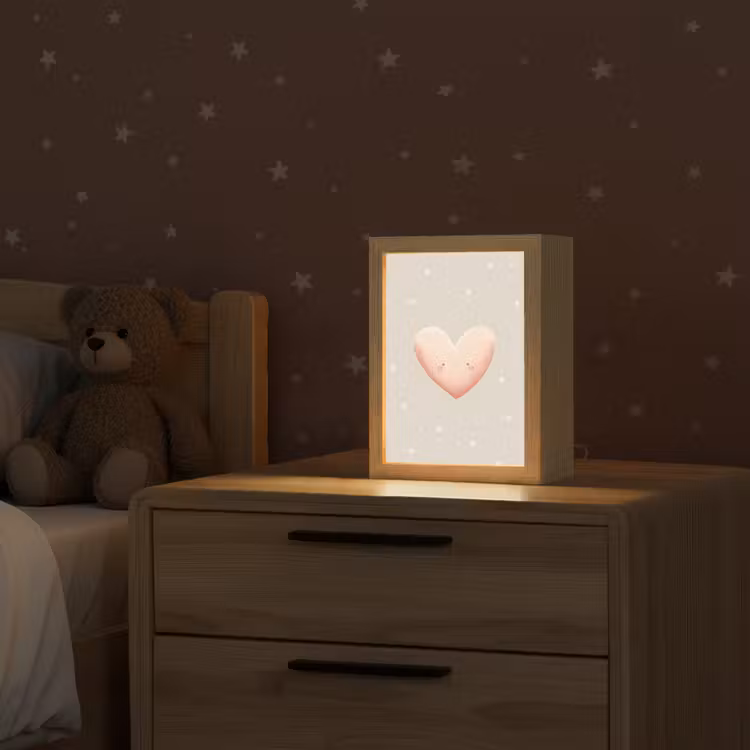 Hart - Gezicht - Roze - Stippen Light Box met kabel klein -sfeer1_kind